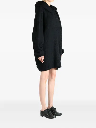 Y's Hooded Toggle-fastening Sweater In Black