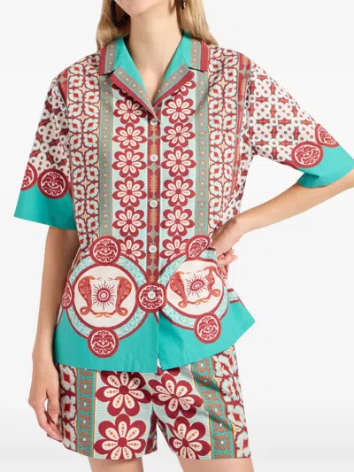 La Doublej Geometric-print Patterned Shirt In Multi