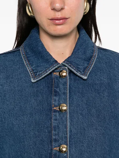 Anine Bing Womens Clean Indigo Denim Luca Relaxed-fit Denim Jacket In Blue