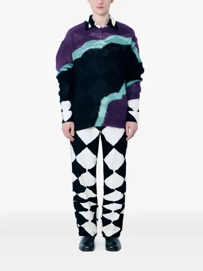 Nomarythm Textile Diamond-pattern Shirt In Black