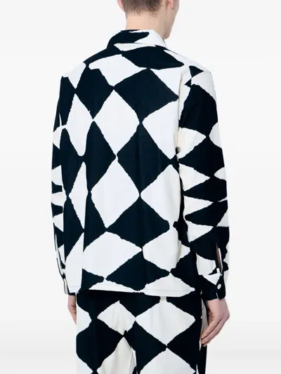 Nomarythm Textile Diamond-pattern Shirt In Black