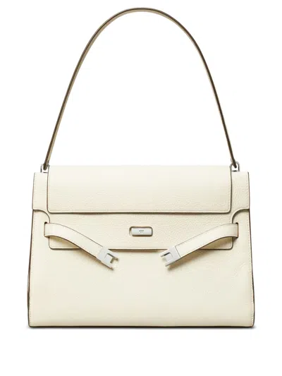 Tory Burch Large Lee Radziwill Shoulder Bag In White