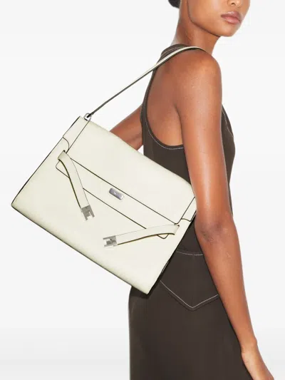 Tory Burch Large Lee Radziwill Shoulder Bag In White