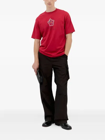 Ice & Techno Graphic-print Crewneck T-shirt In Red