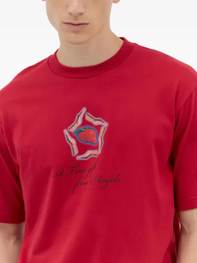 Ice & Techno Graphic-print Crewneck T-shirt In Red