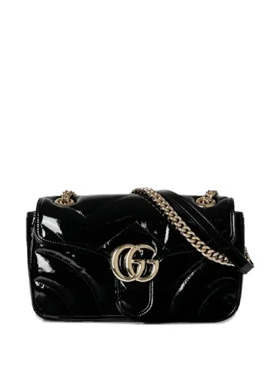 Gucci Women Gg Marmont Small Patent Leather Shoulder Bag In Multicolor