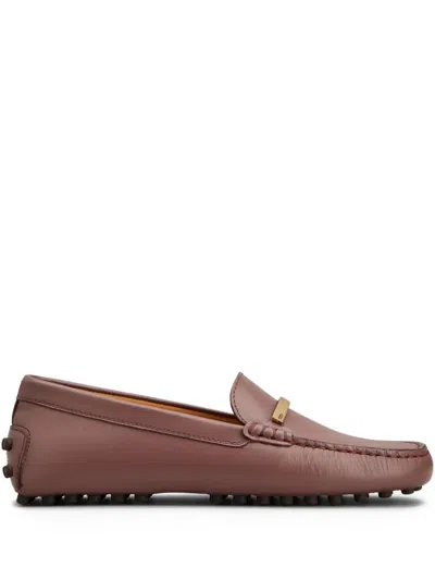 Tod's Gommino Leather Bar Driver Loafers In Brown