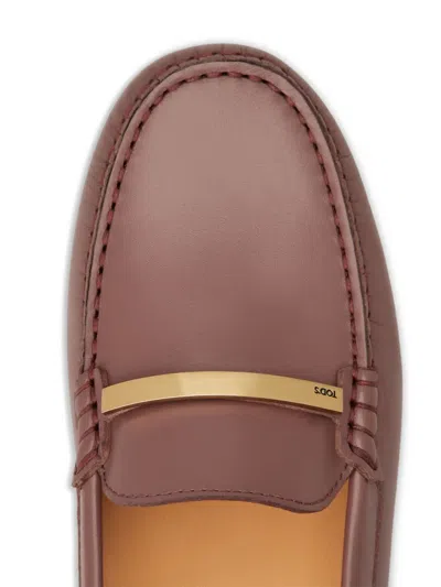Tod's Gommino Leather Bar Driver Loafers In Brown