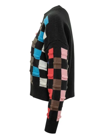 Msgm Check-pattern Sweater In Multi