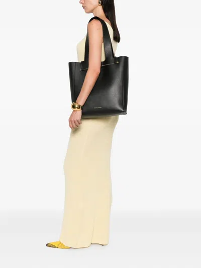 Strathberry Melody Tote Fine Grain Leather Black Bags