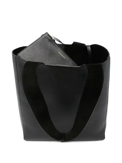 Strathberry Melody Tote Fine Grain Leather Black Bags