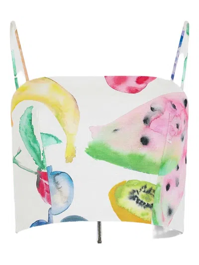 Rosie Assoulin Halfway There Crop Top Rainbow In Multi