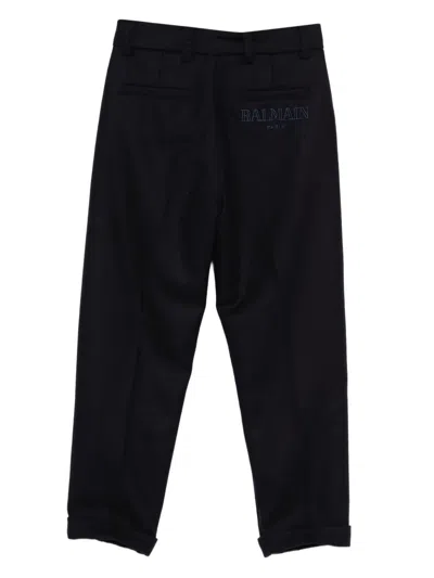 Balmain Wool Trousers In Black