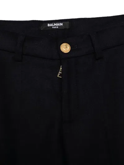 Balmain Wool Trousers In Black