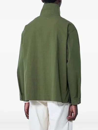 Mhl By Margaret Howell Stand-collar Half-zip Jacket In Green