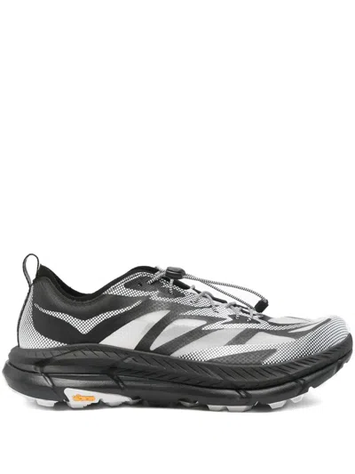 Hoka Mafate Speed 4 Lite Black Low Top Sneakers With Mesh Panels In Tech Fabric Unisex In Black