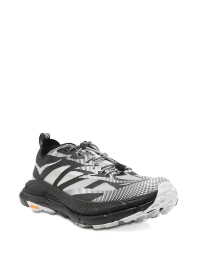 Hoka Mafate Speed 4 Lite Black Low Top Sneakers With Mesh Panels In Tech Fabric Unisex In Black