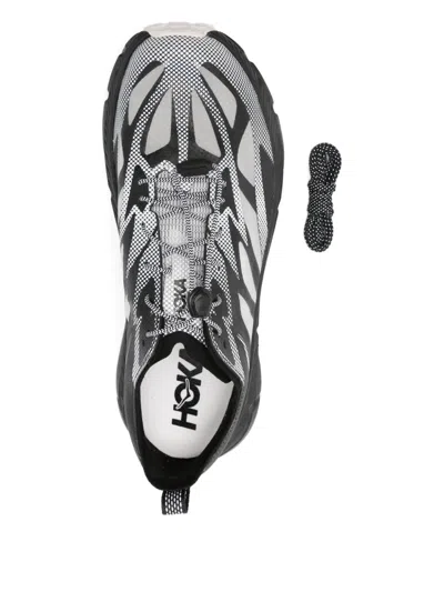 Hoka Mafate Speed 4 Lite Black Low Top Sneakers With Mesh Panels In Tech Fabric Unisex In Black