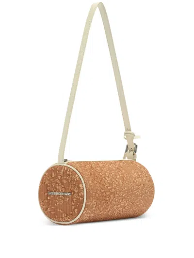 Umber Postpast Cylindrical Textured Shoulder Bag