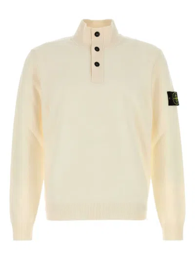 Stone Island Off White Logo Patch Sweater