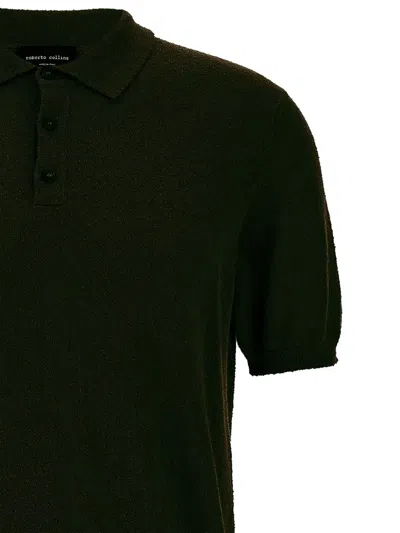 Roberto Collina Basic Polo T-shirt In Black