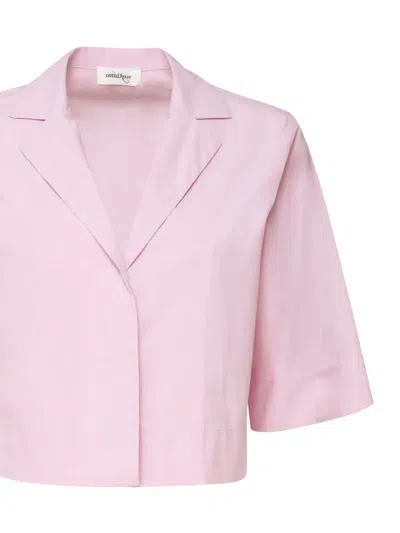 Ottod'ame Cuban-collar Short-sleeve Shirt In Pink