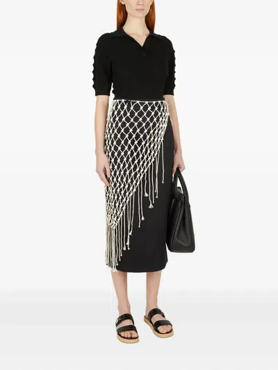 Wynn Hamlyn Macrame Skirt In Black
