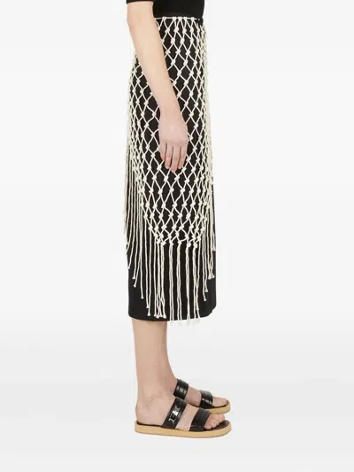 Wynn Hamlyn Macrame Skirt In Black