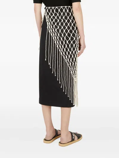 Wynn Hamlyn Macrame Skirt In Black