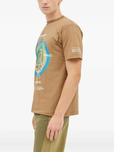 Space Available Making Space Graphic-print Crew-neck T-shirt In Brown