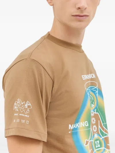 Space Available Making Space Graphic-print Crew-neck T-shirt In Brown