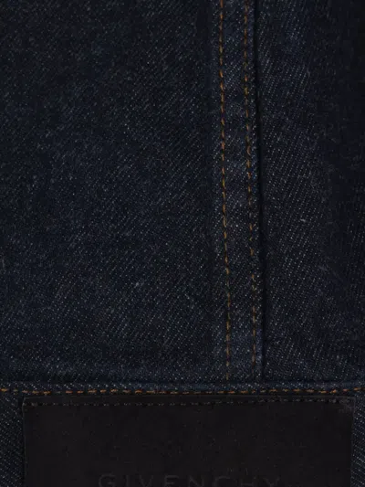 Givenchy Cocoon-sleeve Waisted Denim Jacket In Blue