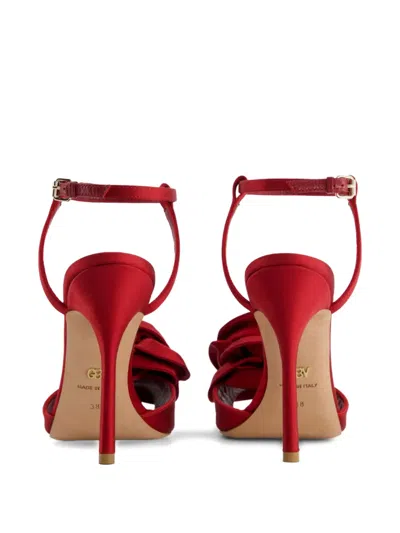 Giambattista Valli 110mm Satin Rose-embellished Sandals In Multi