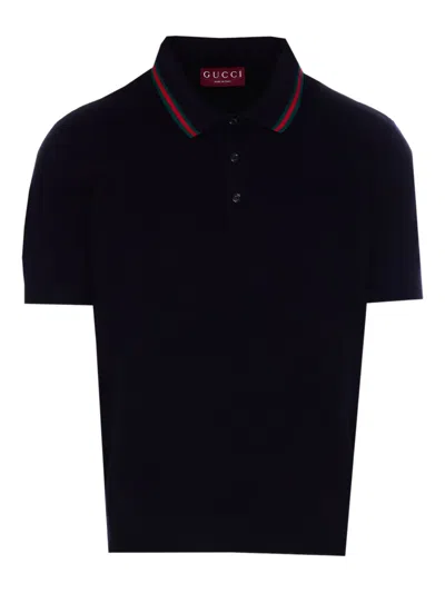 Gucci Mens Ink Green Red Brand-trim Regular-fit Wool Sweatshirt In Black