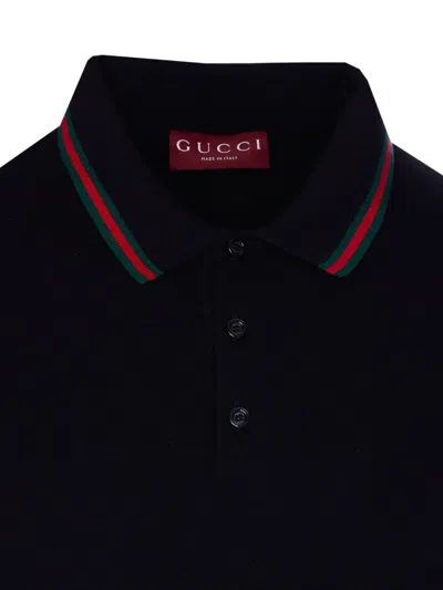 Gucci Mens Ink Green Red Brand-trim Regular-fit Wool Sweatshirt In Black