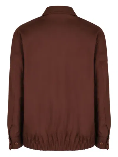 Gucci Twill Jacket Puffer Jackets Brown