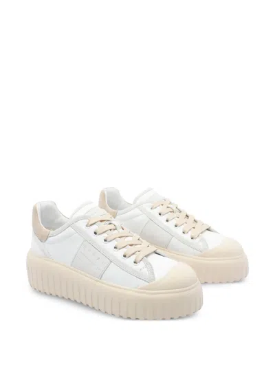 Hogan Low Top Sneakers Platform Sole In White