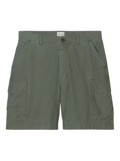 Closed Cotton Shorts In Green