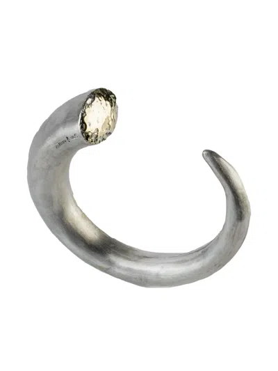 Parts Of Four 18k Yellow Gold And Sterling Silver Horn Bracelet In Metallic