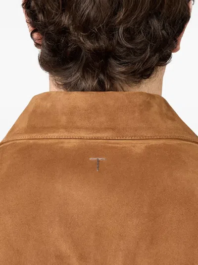 Tod's Pashmy Suede Shirt Jacket In Brown