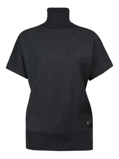 Tod's Short-sleeve Turtleneck Sweater In Black
