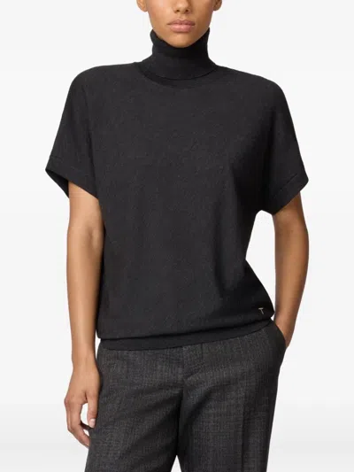 Tod's Short-sleeve Turtleneck Sweater In Black