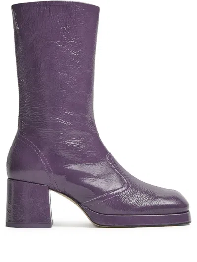 Miista Cass Patent Leather Square-toe Boots