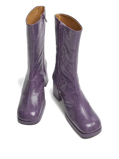 Miista Cass Patent Leather Square-toe Boots