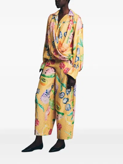 Rosie Assoulin Fruit-print Drawstring Top In Multi
