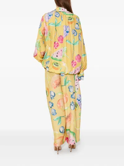 Rosie Assoulin Fruit-print Drawstring Top In Multi
