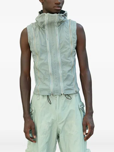 Charlie Constantinou Men Adjustable Fit Zip Vest In Blue