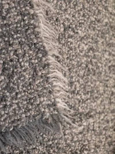 Society Limonta Multi Textured Fringed Blanket (130cm X 180cm) In Multi