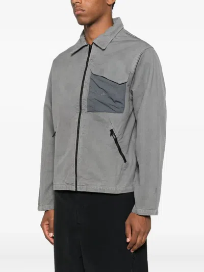A-cold-wall* Zip-fastening Panelled Jacket In Gray