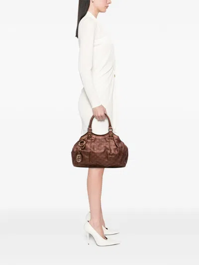 Pre-owned Gucci 2000-2015 Medium Ssima Sukey Tote Bag In Brown